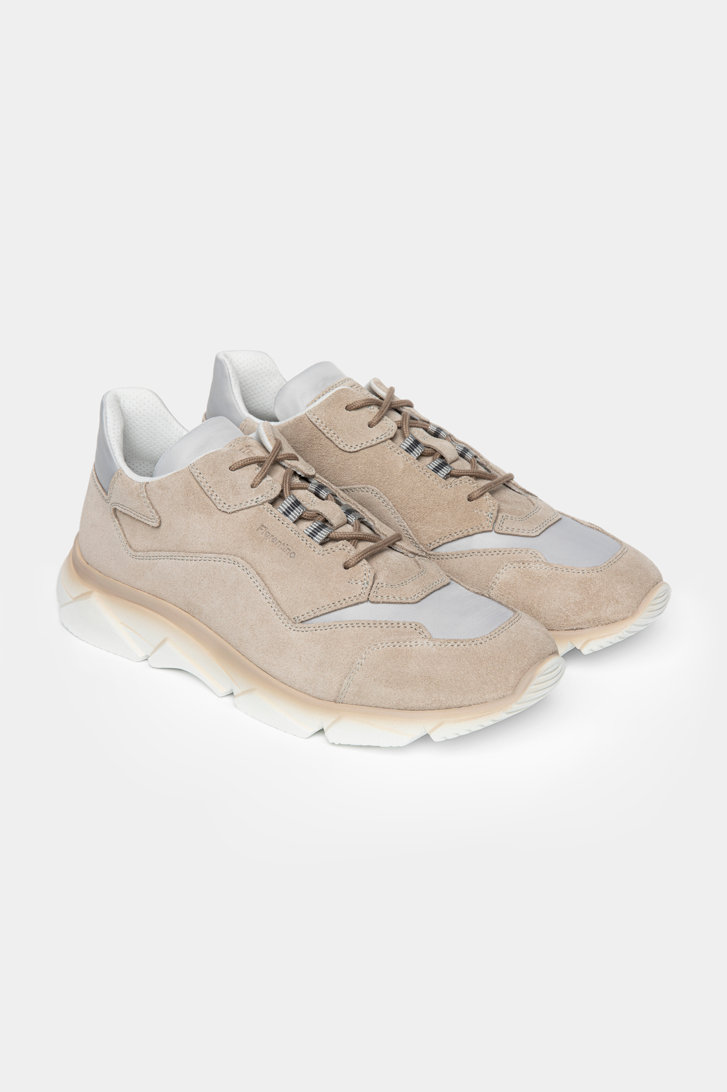 Beige Suede Athletic Sneakers