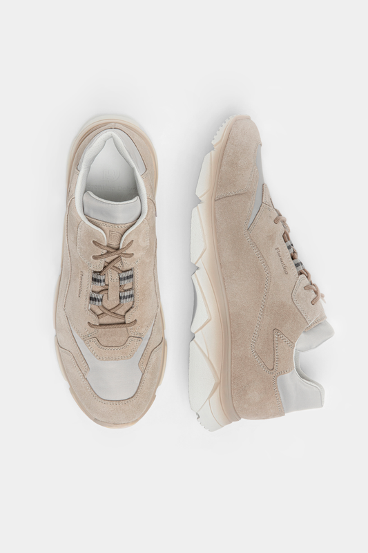 Beige Suede Athletic Sneakers