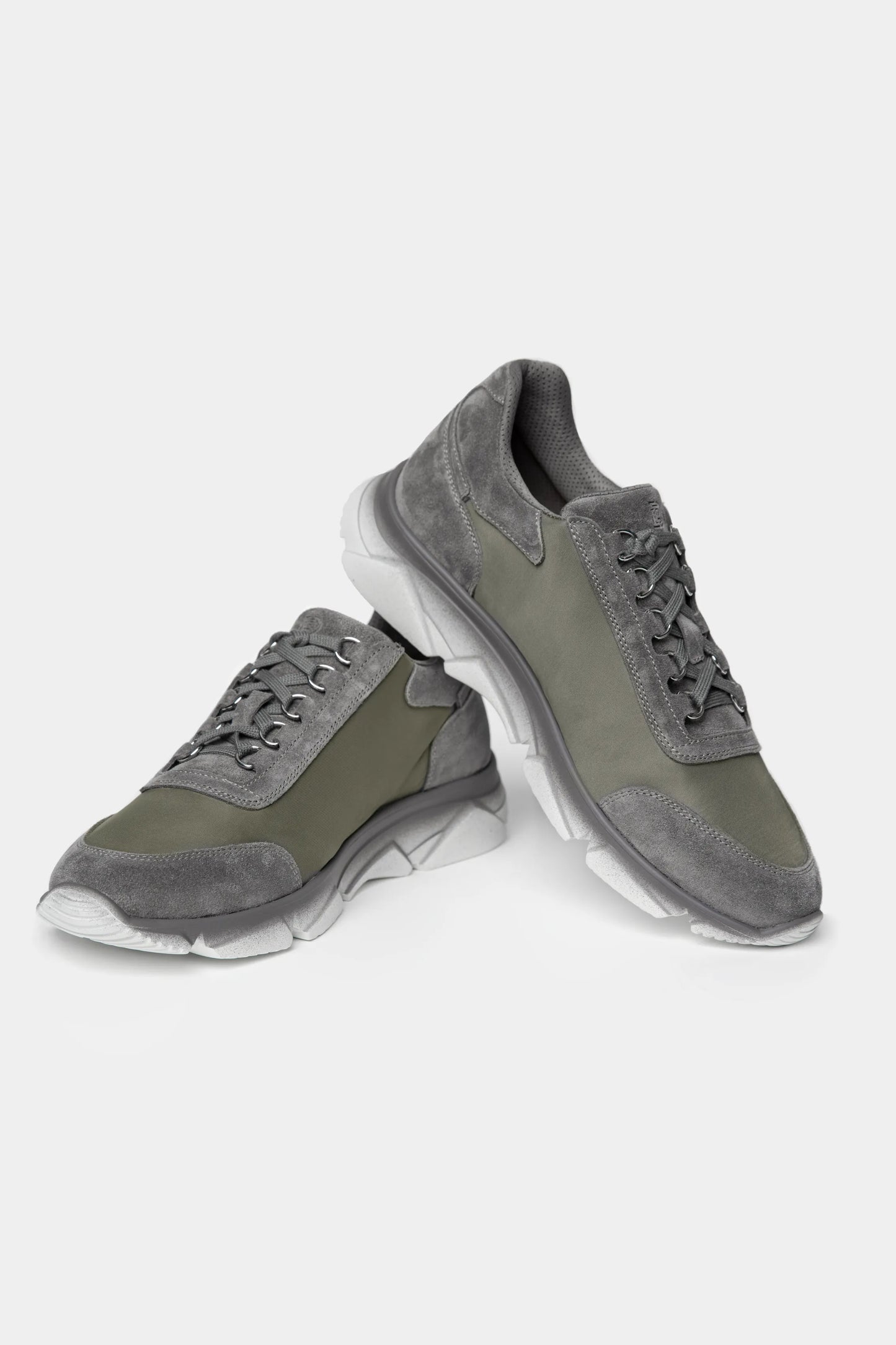 Grey Gradient Suede Athletic Sneakers