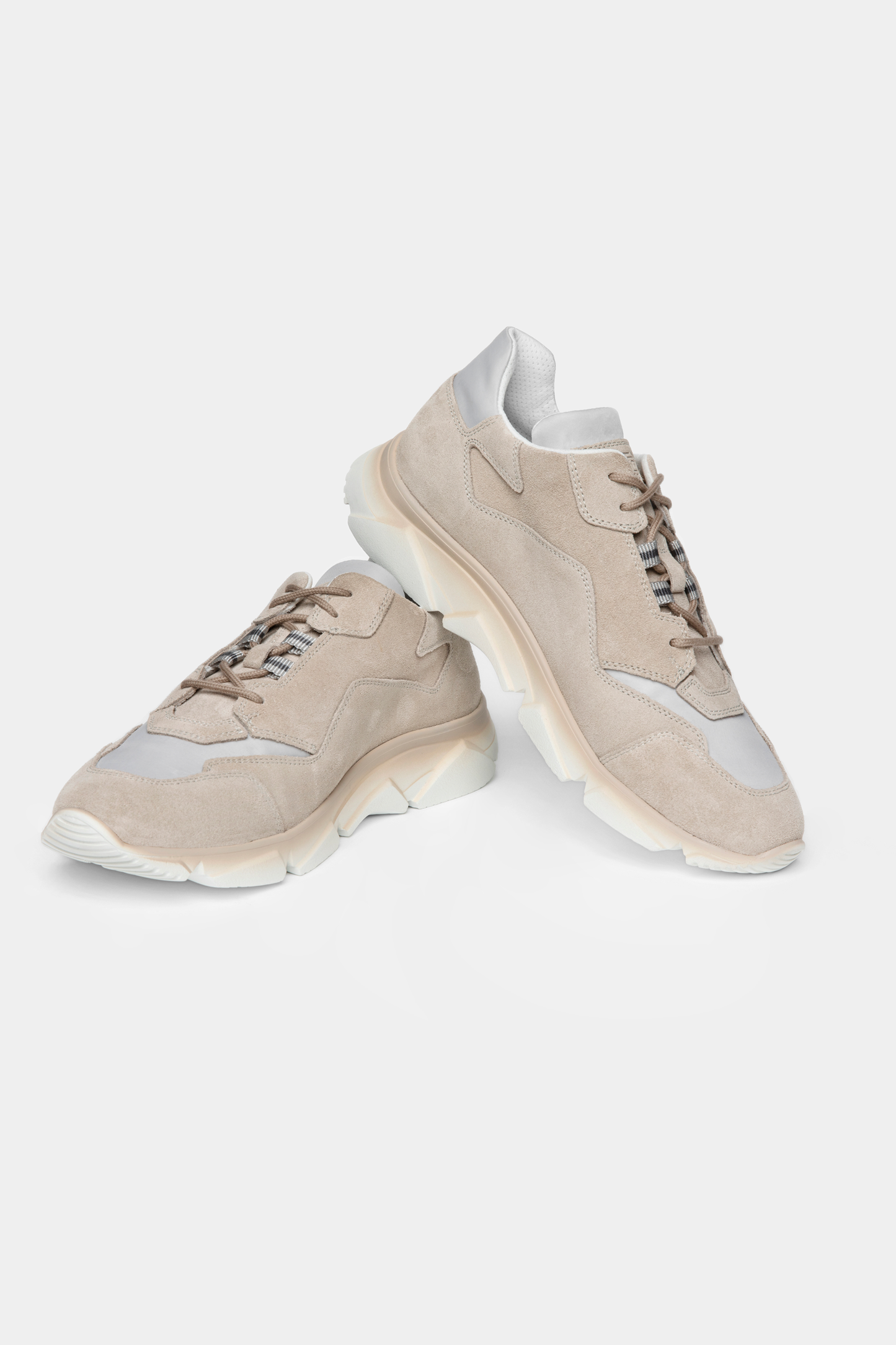 Beige Suede Athletic Sneakers