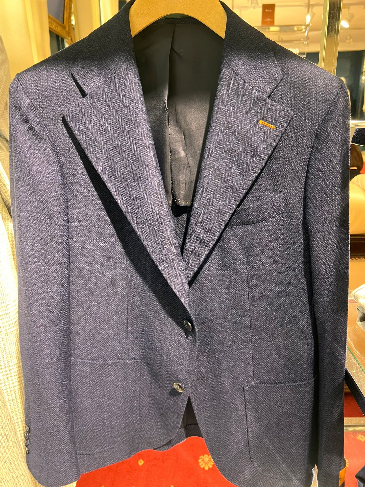 Navy Herringbone Phoenix Jacket