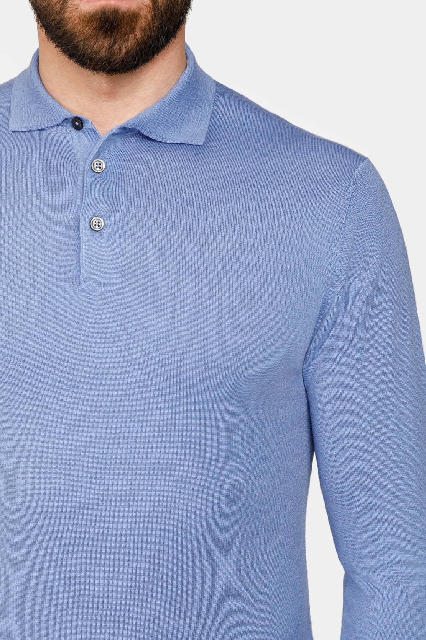 Light Blue Long Sleeve Polo Shirt