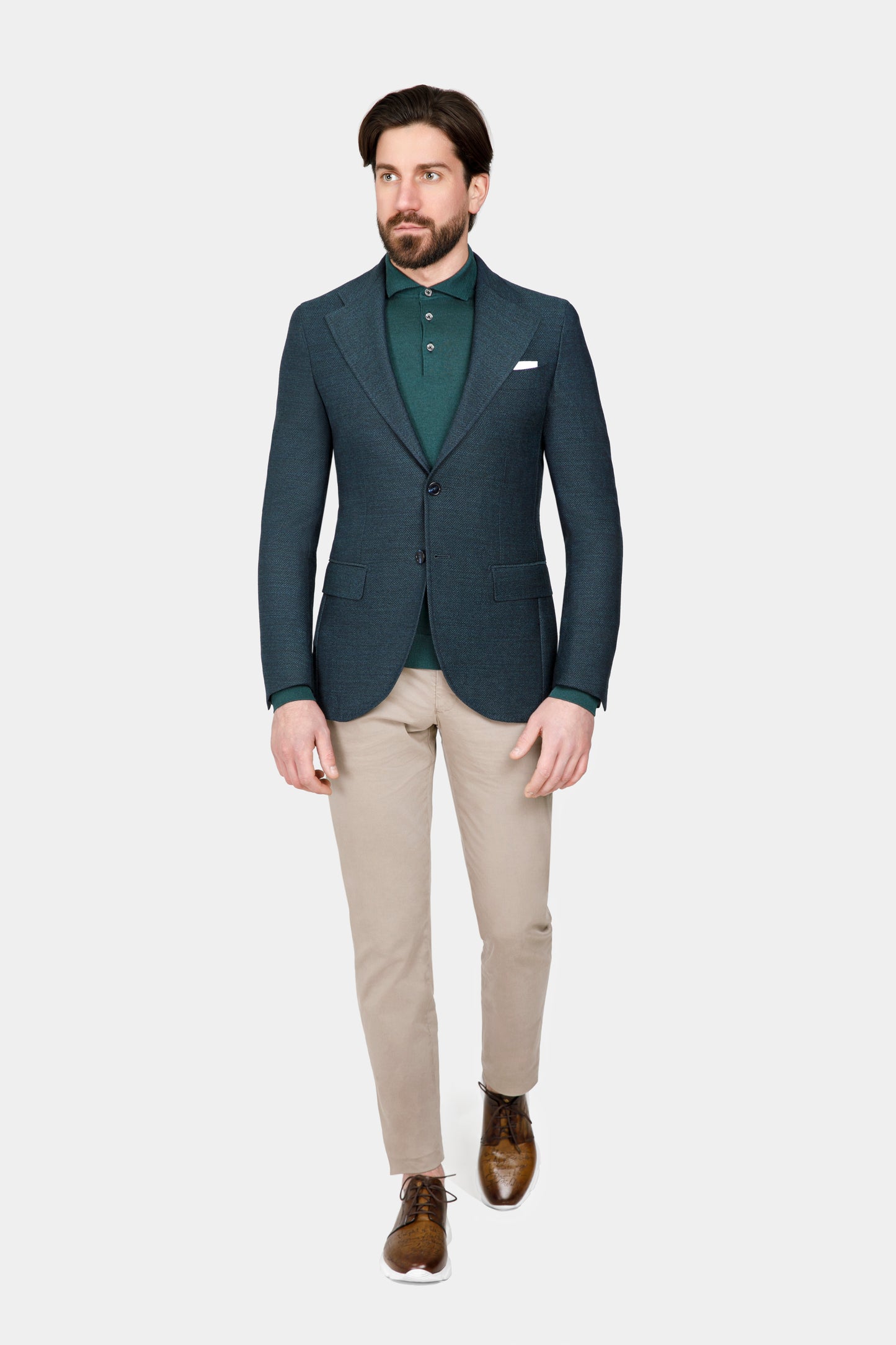 Green Herringbone Phoenix Jacket