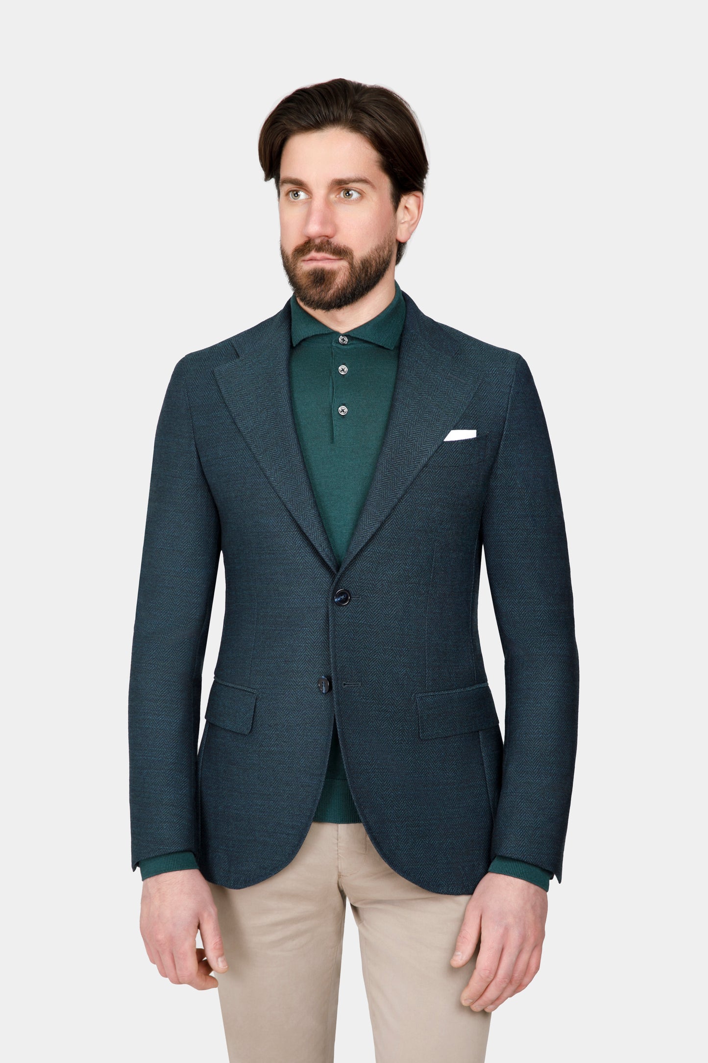 Green Herringbone Phoenix Jacket