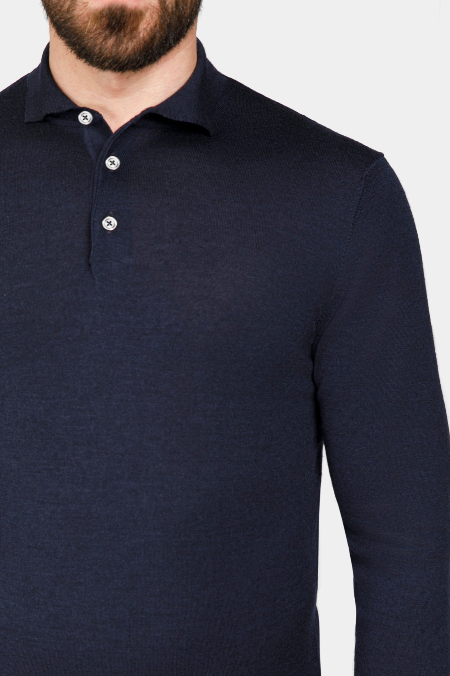 Navy Long Sleeve Polo Shirt