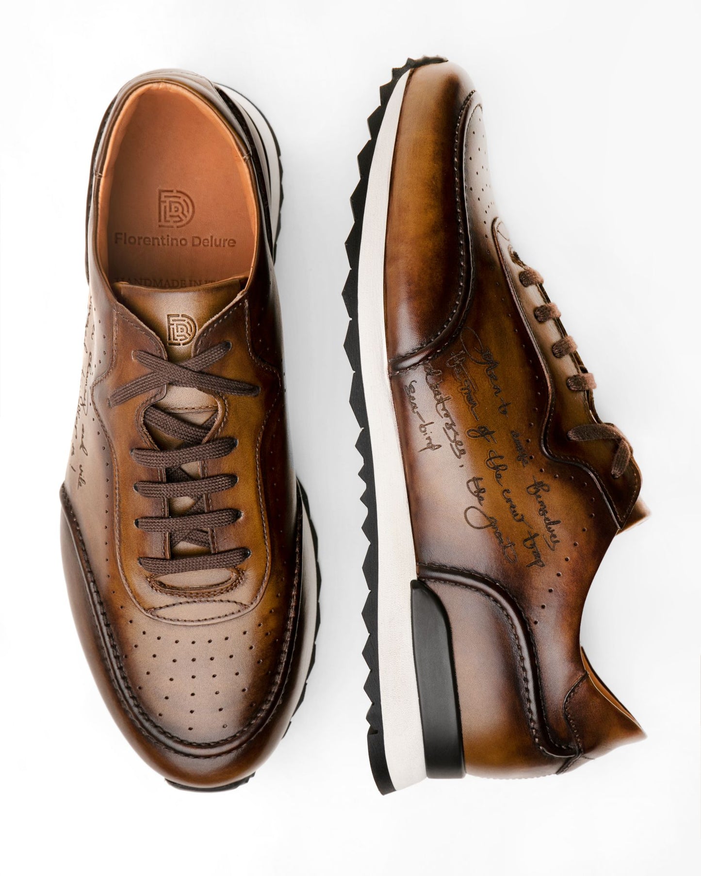 Brown Engraved Trainers