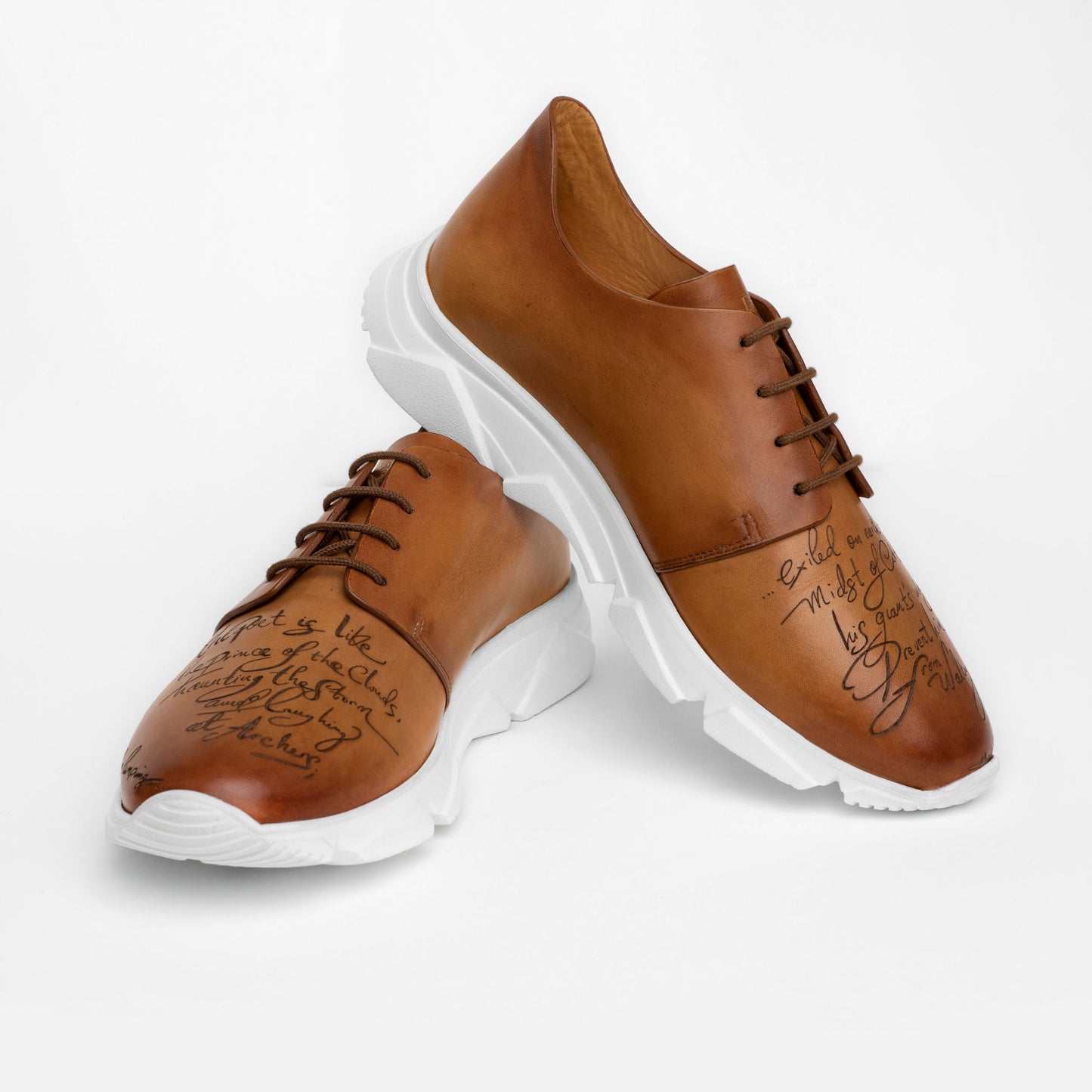 Light Brown Engraved Sneakers