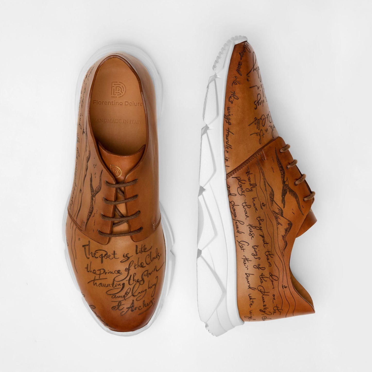 Light Brown Engraved Sneakers