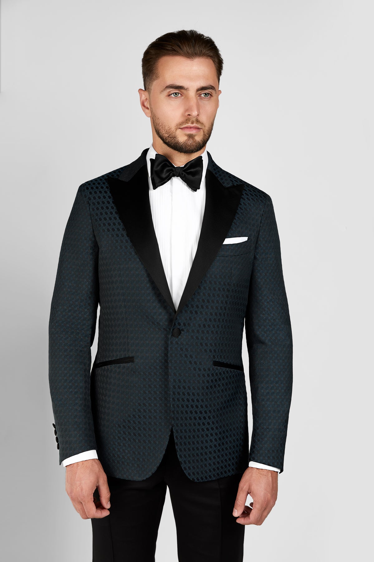 Teal Dafin Tuxedo Jacket