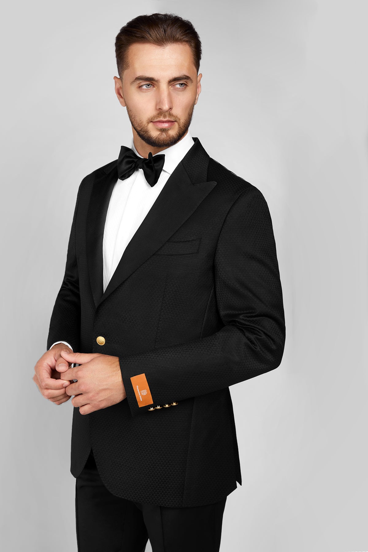 Black Dafin Tuxedo Jacket