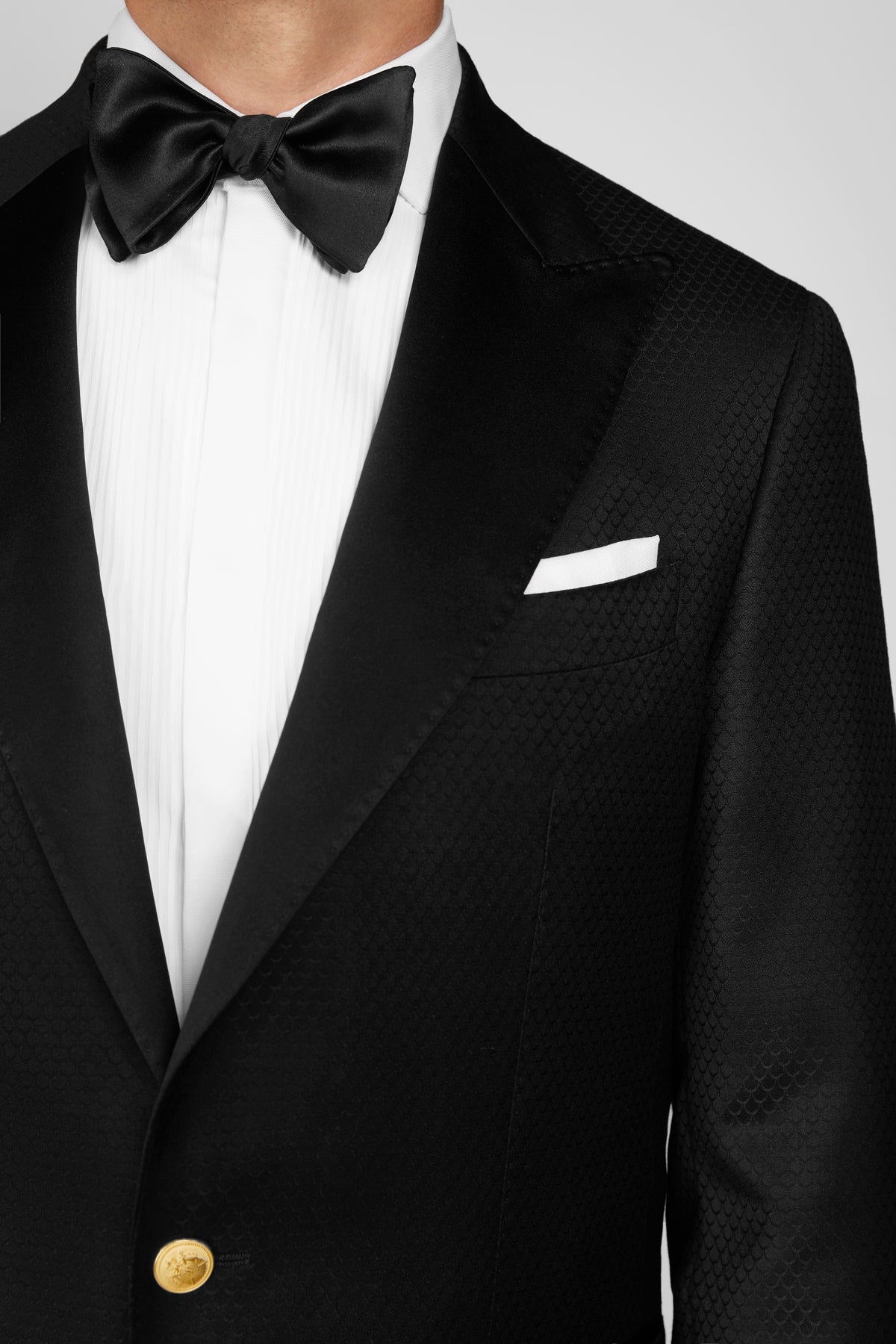 Black Dafin Tuxedo Jacket