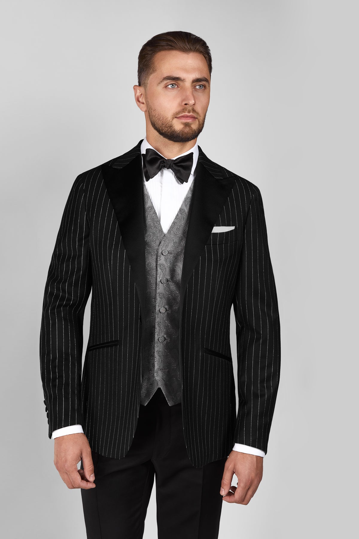 Metallic Stripe Dafin Tuxedo Jacket