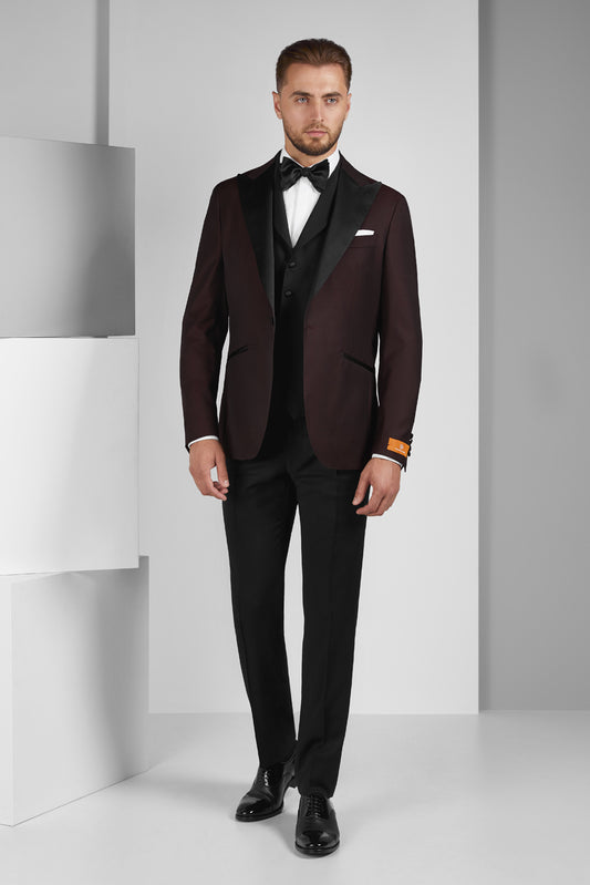 Bordeaux Dafin Tuxedo Jacket