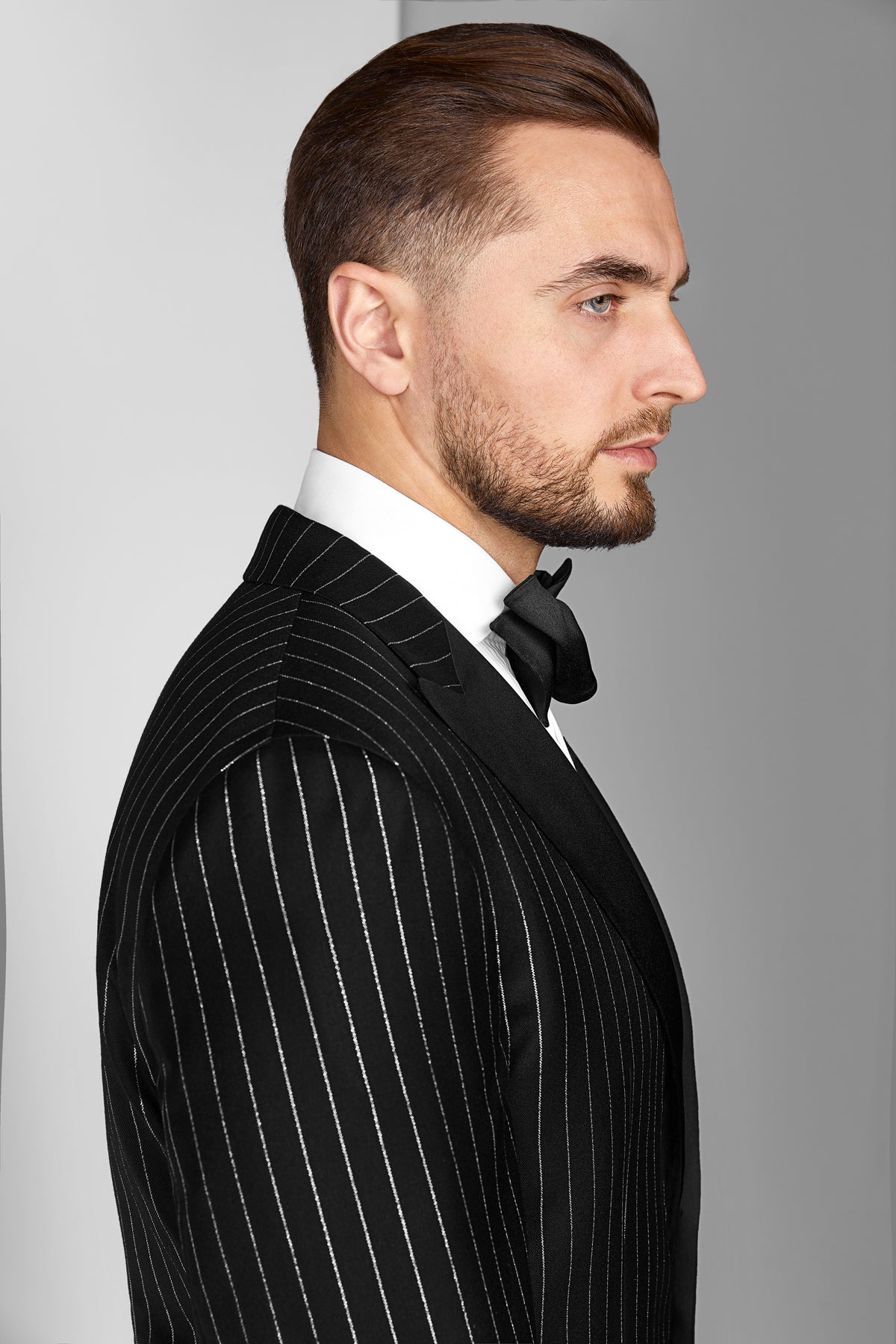 Metallic Stripe Dafin Tuxedo Jacket