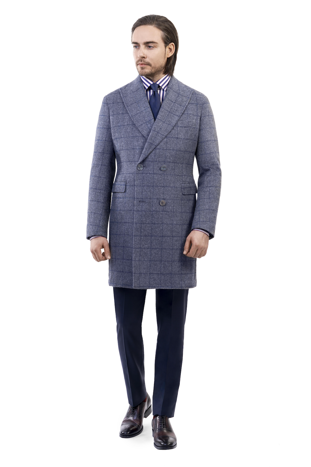 Navy Check  Diablo Coat