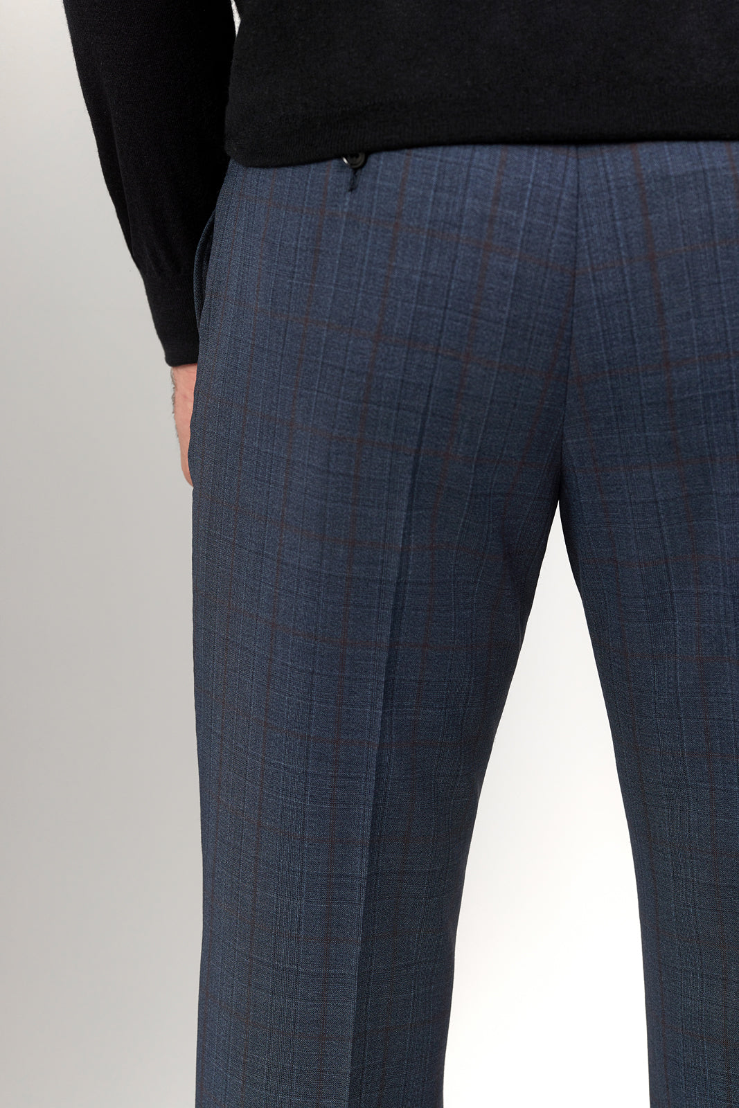 Dark Brown Check Como Trousers