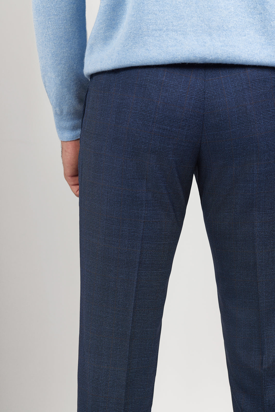 Navy Check Como Trousers