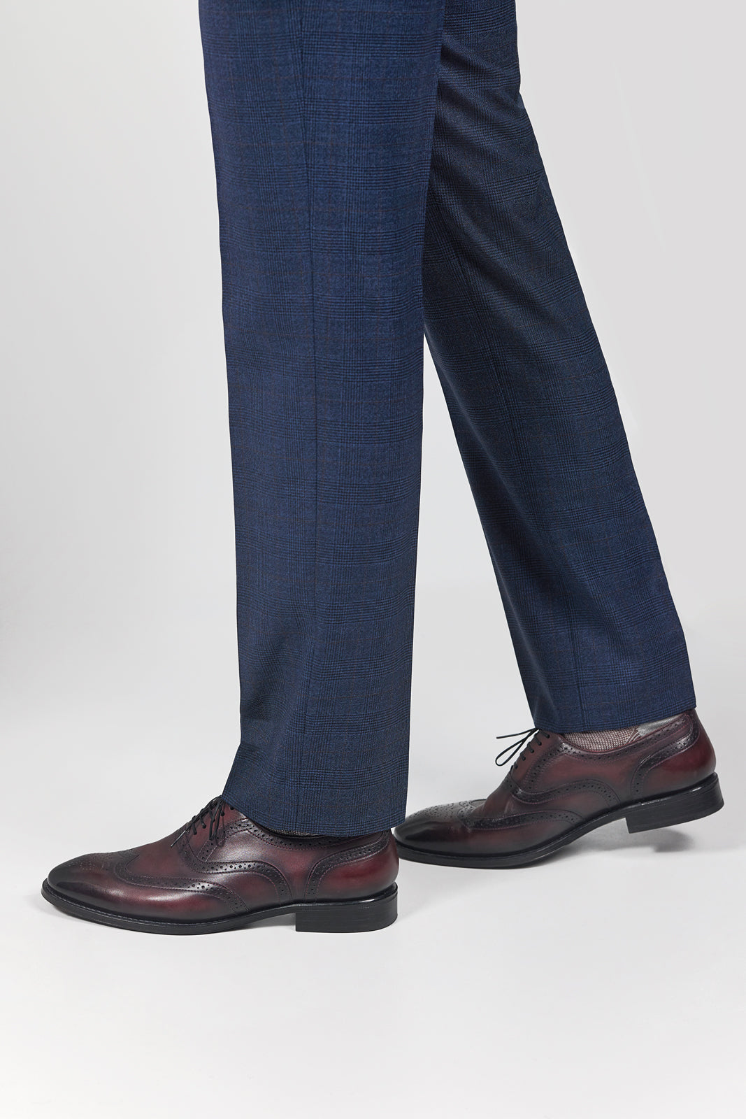 Navy Check Como Trousers