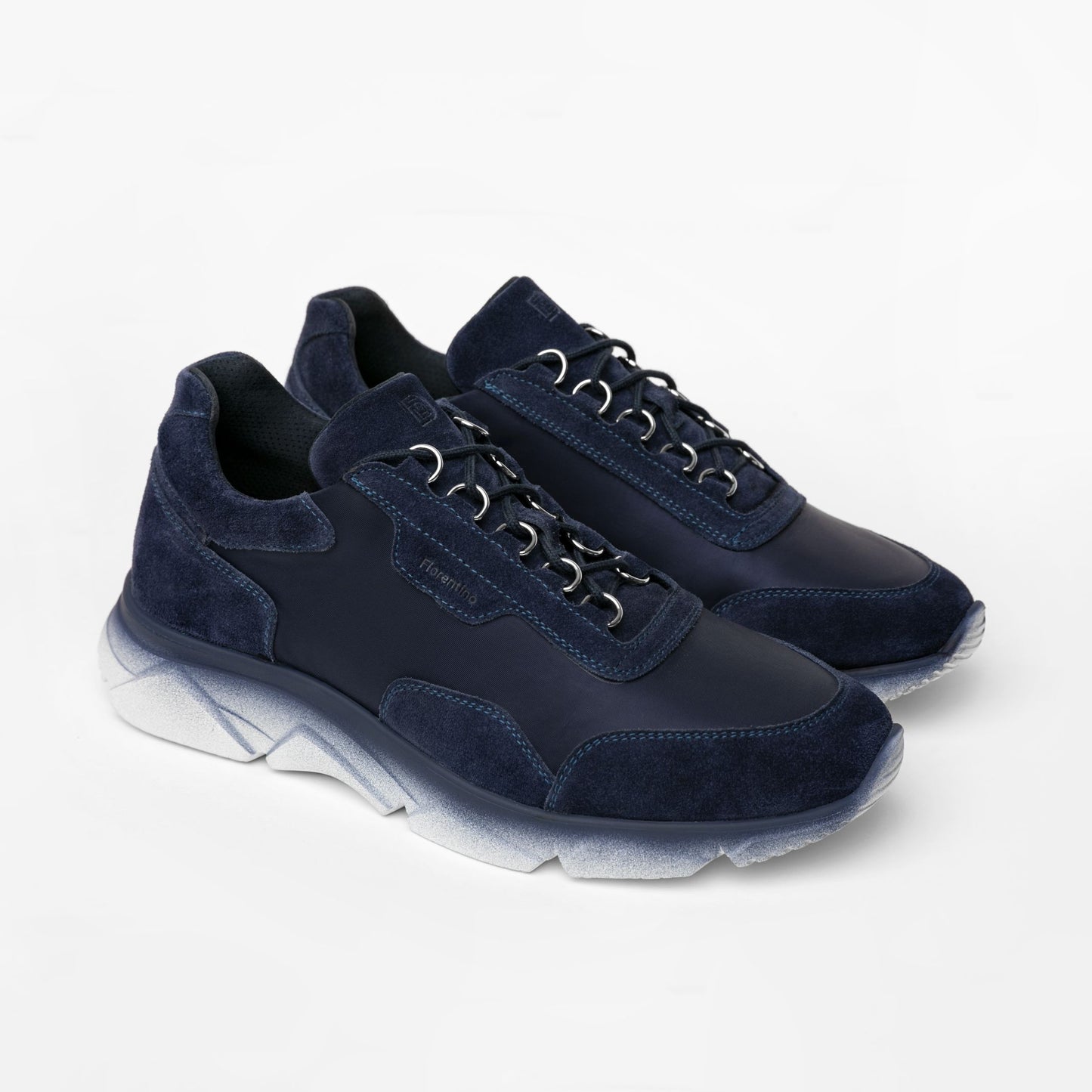 Navy Gradient Suede Athletic Sneakers