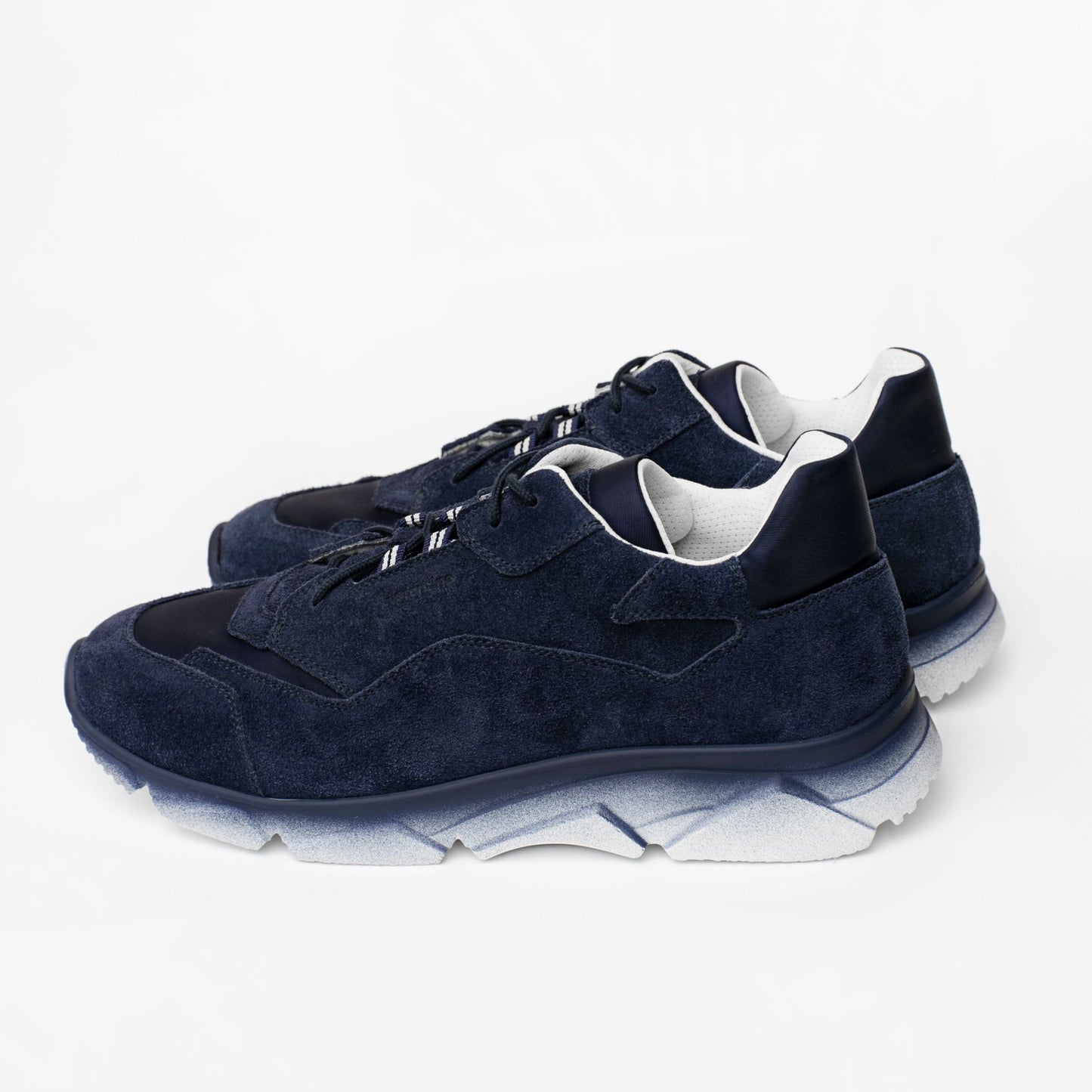 Navy Gradient Suede Athletic Sneakers