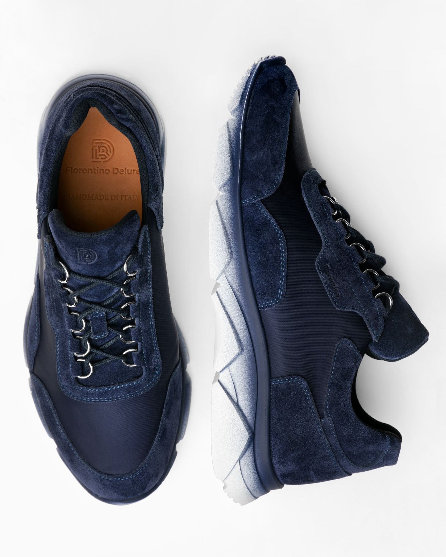 Navy Gradient Suede Athletic Sneakers