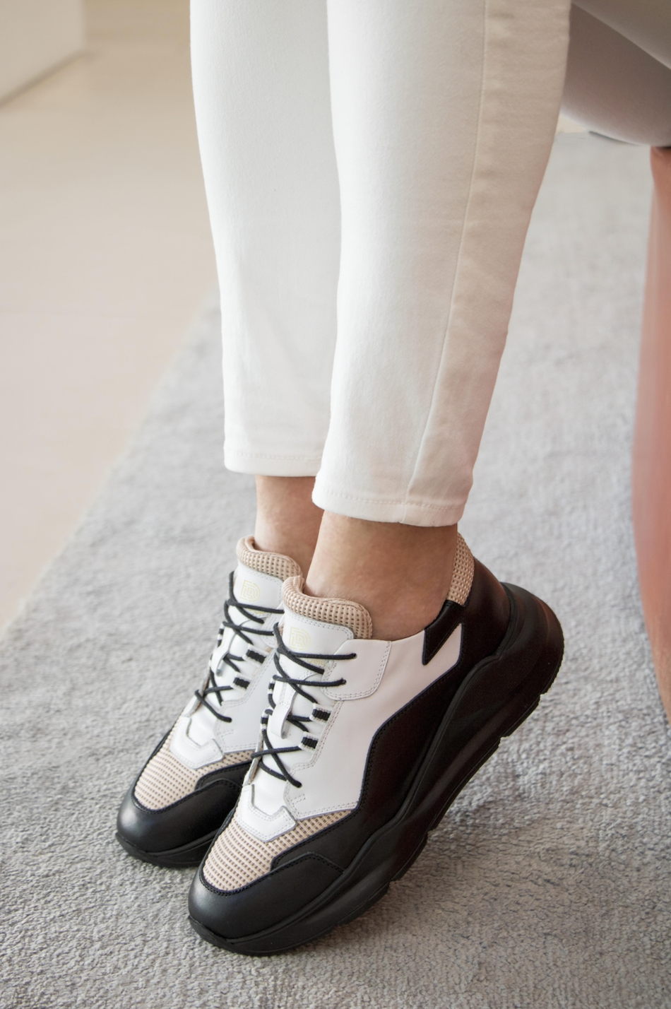 Black & Beige Sneakers