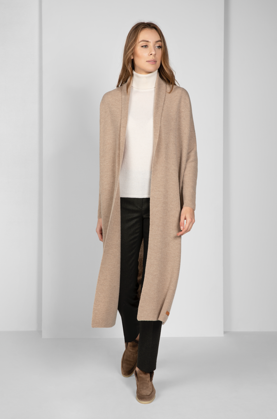 Beige Long Cardigan