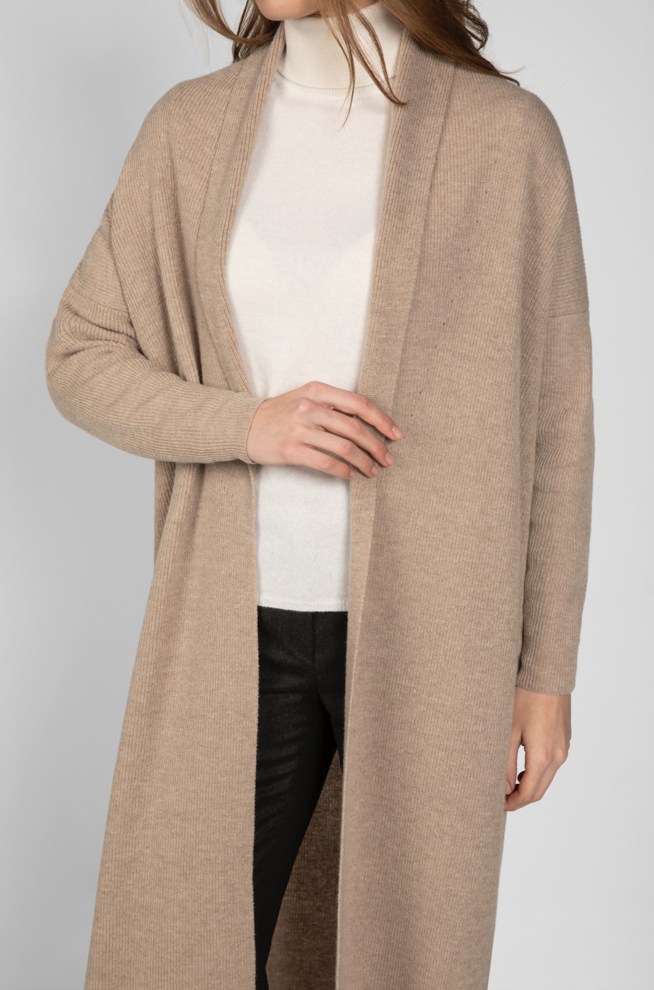 Beige Long Cardigan