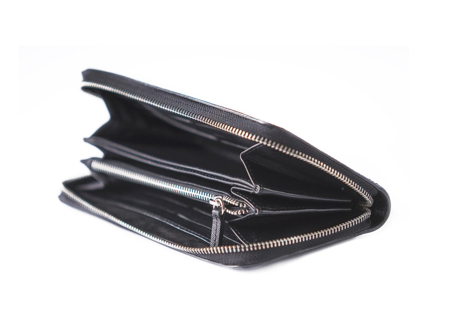 Black Safiano Zip Wallet