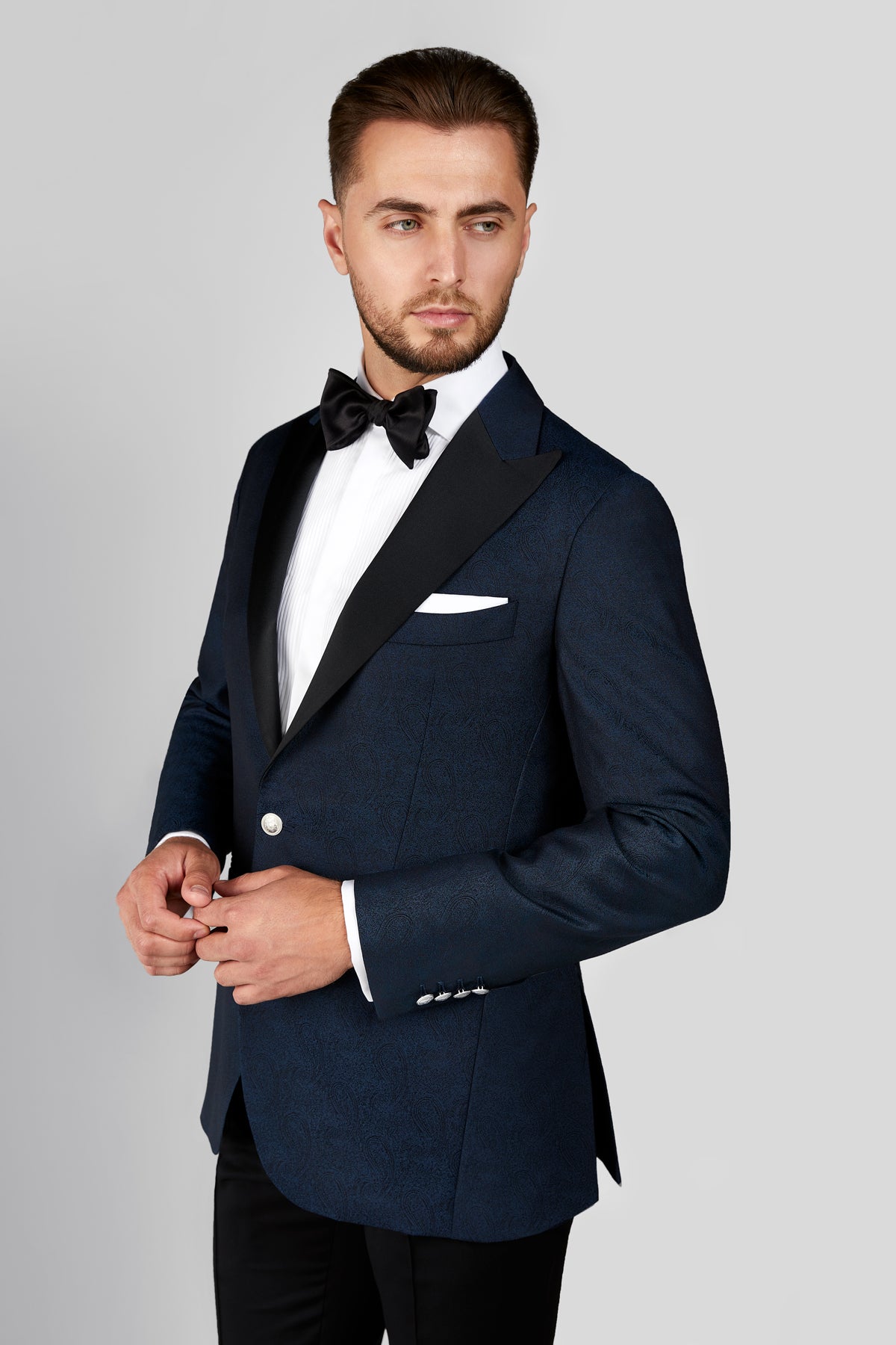 Navy Dafin Tuxedo Jacket